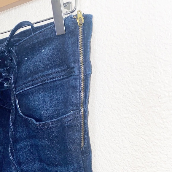 Express Dark Wash Tight Front High Waisted Skinny Jean Stretch Legging - Picture 6 of 12